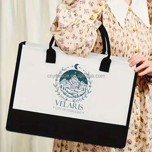 Factory Cotton Canvas Shoulder <b>Bag</b> <b>Large</b> Capacity Printed Tote <b>Bag</b> Women'S Fashion Portable Gift <b>Shopping</b> <b>Bag</b> - Product Image 2