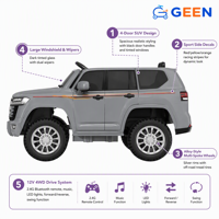 Voiture électrique à quatre roues motrices pour enfants GEEN, télécommande, double siège, rechargeable, grand véhicule tout-terrain pour garçons et filles