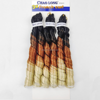 Extensions de cheveux en vrac, tresses souples synthétiques ondulées, boucles espagnoles, pour tresses françaises, 22 pouces, 240g