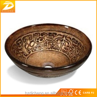 Alibaba India Unique Art Lavabo en porcelaine double couche, résistant à l'eau, design antique pour hôtels et villas