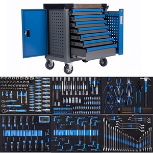 <b>Lockable</b> Seven-Drawer Steel Iron Toolbox for Auto Repair Red 310pcs Tool Sets Workshop Garage <b>Storage</b> OEM OBM Supported GL3387-H - Product Image 3