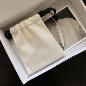 Custom Logo Cotton Drawstring Jewelry Packaging <b>Bag</b> with Rope Handle Muslin Dust <b>Bag</b> for Earring Ring <b>Gift</b> Pouch - Product Image 6