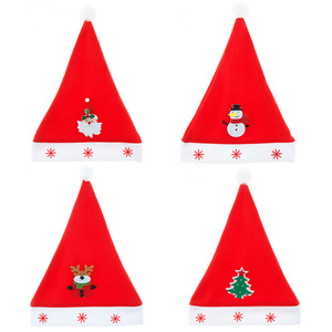 YH-240 Cappello <span class=keywords><strong>di</strong></span> Babbo <span class=keywords><strong>Natale</strong></span> Rosso con Design Cartoon <span class=keywords><strong>per</strong></span> <span class=keywords><strong>Adulti</strong></span> e Bambini - Product Image 2