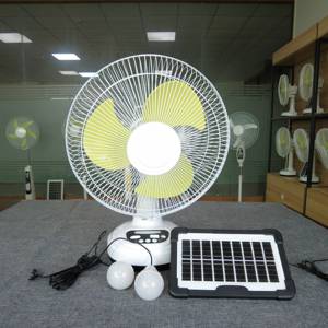 Quạt bàn năng lượng mặt trời AC/<span class=keywords><strong>DC</strong></span> sạc lại được 12 inch với đèn LED, pin, tấm năng lượng mặt trời, 3 tốc độ, hẹn giờ OF12 dùng cho nhà bếp - Product Image 6