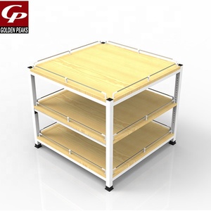 Estantes de madera y acero para leche de supermercado, estantes de regalo para granos, arroz, fideos, mesas de promoción - Product Image 2
