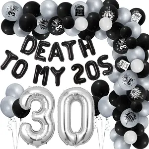 Morte Para My 20s Decorações 30th Birthday Decorações Balão Set Feliz Aniversário Balões Set For Party Supplies