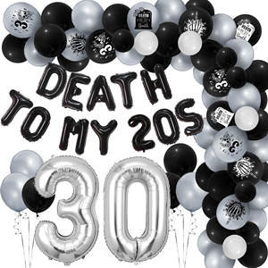 Death To My 20s Decoraciones 30 cumpleaños Decoraciones Globo Set <span class=keywords><strong>Feliz</strong></span> cumpleaños Globos Set para fiesta Suministros - Product Image 1