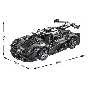 ハイテクスーパーカーおもちゃ互換MOC-10574ケーニグセッグスワンモデルモークRCカービルディングブロックレンガ1505PCS