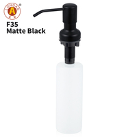 Distributeur de liquide vaisselle encastrable en acier inoxydable noir mat 500 ml 1 L pour comptoir de cuisine