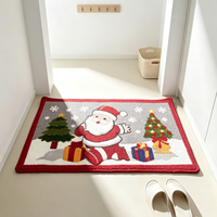 Maßgefertigte Weihnachtsmann-Bedruckte Fußmatte Rutschfest Absorbierend Dekorativer Feiertagsteppich für Eingang Weihnachtsgeschenk Bodenteppich