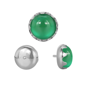 Bijou d'<span class=keywords><strong>oreille</strong></span> tendance en titane ASTM F136 avec pierre naturelle sertie à griffes, à filetage interne, pour <span class=keywords><strong>piercing</strong></span> hélix, labret - Product Image 3