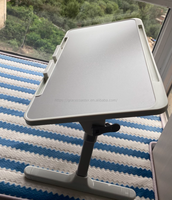 Table de lit portable pliable pour ordinateur portable, réglable en hauteur manuellement, surface en MDF et PU, multifonctionnelle, gain de place, bureau pour ordinateur portable