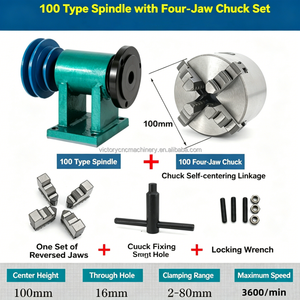 Conjunto de <span class=keywords><strong>husillo</strong></span> de <span class=keywords><strong>torno</strong></span> DIY para carpintería pequeña, <span class=keywords><strong>husillo</strong></span> tipo 100 con mandril de cuatro mordazas para máquina de cuentas - Product Image 5