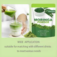 Bubuk Daun Moringa OEM Kaya Antioksidan & Vitamin Imunitas Superfood Hijau Vegan Sempurna untuk Smoothie, Minuman, Teh