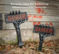 Décoration d'Halloween : Main de squelette sur piquet de jardin, thème hanté, ornement de pelouse extérieur