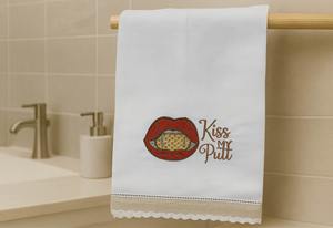Kiss My Putt Linen Guest <b>Towel</b>, Funny Golf <b>Hand</b> <b>Towel</b>, Absorbent Linen Cotton Bathroom <b>Kitchen</b> Decor - Product Image 2