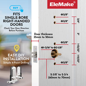 304 Roestvrijstalen Mechanische Combinatie Deurslot-Sleutelloos Codetoetsenbord Veiligheidsslot Voor Linker Naar Binnen Openende Deuren - Product Image 5