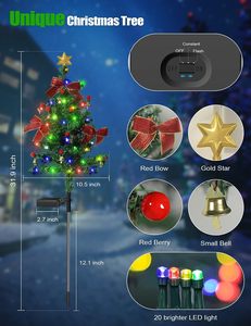 Luces Solares para Árbol de Navidad, IP65 Impermeables, 75 cm de Altura, Decoración para Jardín Exterior con 8-12 Horas de Iluminación - Product Image 2