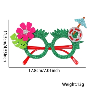 Lunettes de fête hawaïennes, accessoires amusants pour l'été et les fêtes Luau, accessoires photo, montures de lunettes ananas, palmier, perroquet - Product Image 3