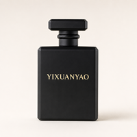Flacon de parfum carré en verre noir mat de 50 ml, flacon pulvérisateur vide, logo personnalisé, flacon de parfum de luxe, Botella De Perfume