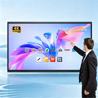 Pantalla Interactiva Táctil Inteligente de Alta Resolución 4K Negra, Monitor con Sistema Operativo Android/Windows, Intel Core I3/I5/I7
