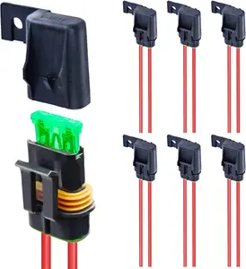 Waterproof In-Line Fuse Holder Blade Style ATO/ATC Holder 30A 12A Gauge Wiring Harness with Cover for Automotive Marine