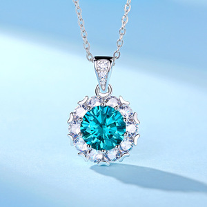 <span class=keywords><strong>Collana</strong></span> in argento Sterling 925 Moissanite in stile <span class=keywords><strong>Tiffany</strong></span> con rodio - Product Image 3
