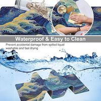 Grand tapis de souris de jeu de dessin animé étendu bleu Stock Résistant à l'eau Anti-rayures Base en caoutchouc XXL Bords cousus durables pour la maison