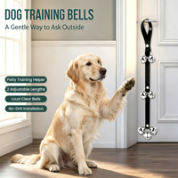 Clochettes d'apprentissage de la propreté pour chiens, clochettes réglables à suspendre pour l'éducation des chiots, 6/7 clochettes métalliques pour la propreté des animaux de compagnie