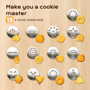 Stainless Steel Eco-Friendly 8+13 Pieces Cookies Press <b>Biscuit</b> Gun <b>Kit</b> <b>Decorating</b> Nozzle Melted Bean Baking Gun LM LM25551 - Product Image 6