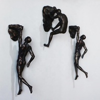 Sculpture murale 3D moderne en laiton, homme grimpeur, pour la décoration artistique intérieure des hôtels