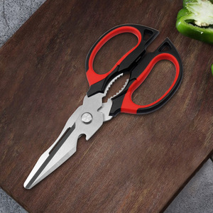 <b>Kitchen</b> <b>Scissors</b> Stainless Steel Red Black Handle Multi Functional For Meat And Vegetables Home Use - Product Image 2