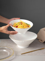 Grands bols à soupe en céramique de porcelaine fine, résistants à la chaleur, antibactériens, avec bord doré et couvercle en bambou, style chinois, pour ramen