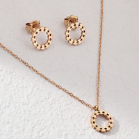 Conjunto de Joyería de Acero Inoxidable con Diseño de Oso Teddy, Collar y Aretes para Mujer, Joyería Sencilla, Regalo, Éxito de Ventas en Europa