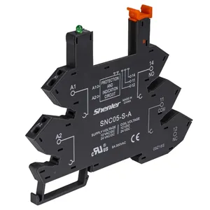 RNC1C8A levha SNC05-S-B 48/60VDC ince röle PLC 6mm için Shenler ultra ince röle soketi güç rölesi