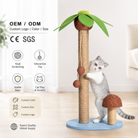 Arbre à chat moderne en sisal et corde de coton, griffoir design cocotier, tour pour chat à 2 niveaux durable pour chatons, vente en gros pour animaux de compagnie
