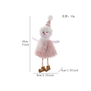 Ornamenti per bambole di natale 2024 ciondolo albero di natale rosa vecchio pupazzo di neve angelo ragazza bambola decorazione per finestra - Product Image 5