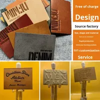 Étiquettes en cuir microfibre lavables, logo personnalisé en relief, patch pour jeans, étiquettes de vêtements en cuir synthétique de qualité supérieure pour manteaux