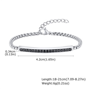 Retro Gold Plated High-end Curved Rhinestone Jewelry Zircon Chain <b>Bracelet</b> for <b>Couple</b> - Product Image 4