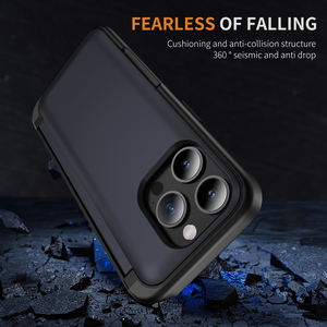 Étui de téléphone avec porte-cartes multifonctionnel pour iPhone 17 16 15 14 13 12 Pro Max, avec fente pour cartes et béquille - Product Image 5