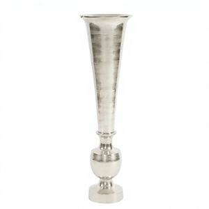 Modern Coastal <b>Floor</b> <b>Vase</b> with Handmade Iron Silver Finish White & Gold Daisy Pattern Christmas Flower <b>Vase</b> - Product Image 1