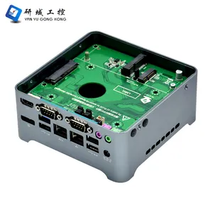 Fanless औद्योगिक कंप्यूटर नैनो nuc दोहरी ईथरनेट लैन i5 मिनी पीसी पतली ग्राहक