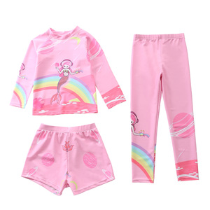 <strong>Cute</strong> Mermaid Print 3-pc Set <strong>Tankinis</strong> Private Label Kids Girls Swimsuit Lovely Style - Product Image 1