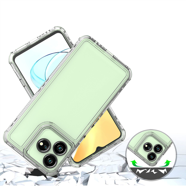 360 Clear Transparent Acrylic+PC+TPU 3 in 1 Phone case for ZTE Axon 60 Lite 50 Blade V60 A34 A54 Shockproof Mobile Fundas