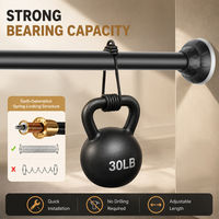ARODDY Tringle à rideau robuste 100% QC 32mm sans perçage, 47,2-94,5 pouces, en acier au carbone breveté, couleur personnalisée OEM, vente en gros B2B