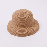 Chapeau de soleil en paille pour enfants, tissé à la main, naturel, respirant, décontracté, pour l'extérieur, protection solaire estivale, pour tout-petits garçons et filles