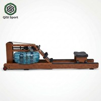 Rameur à eau en bois avec résistance réelle à l'eau, pliable, pour la maison, entraînement de 6 muscles, écran LCD