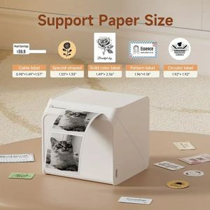 휴대 전화 용 휴대용 미니 무선 프린터 2 인치 USB 열 라벨 메이커 복고풍 스타일 T260L 재고 OEM ODM 제조업체 - Product Image 3