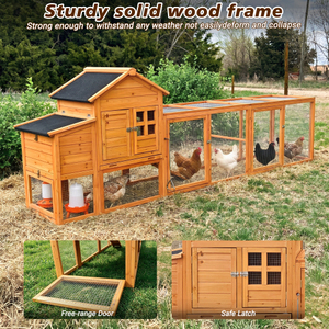Gallinero de madera para exteriores con corral y valla transpirable, para gallinas y aves de corral, desde almacén de EE. UU. - Product Image 5