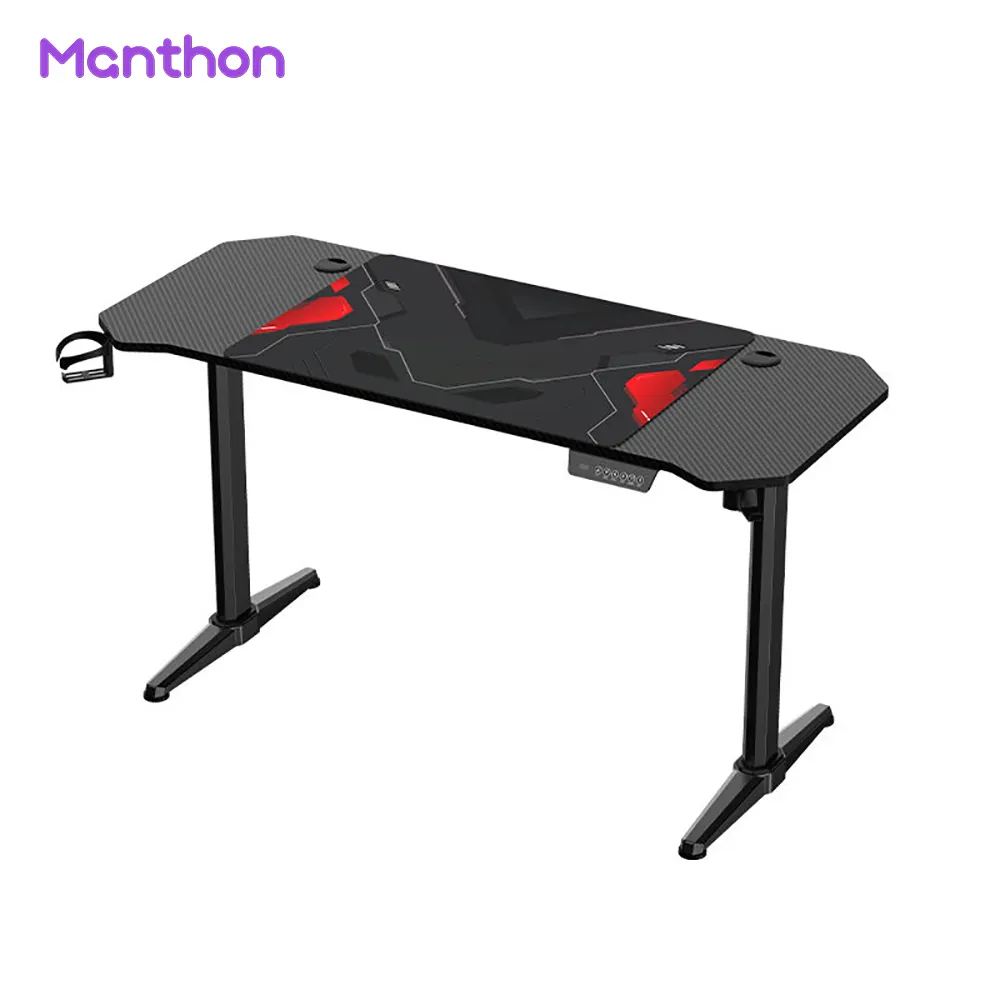 Mesa elétrica de teto ajustável, altura elétrica, 15 modos, rgb, luzes led, computador, pc, gamer, mesa de jogos